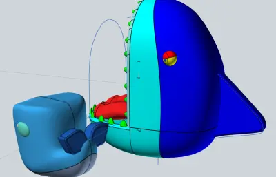 卡通鲨鱼嘴沙发组合