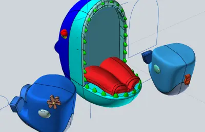 卡通鲨鱼嘴沙发组合