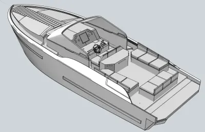 游船,游艇stp模型