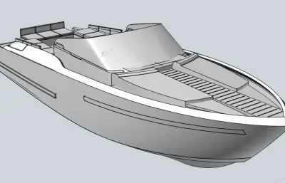 游船,游艇stp模型