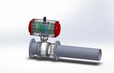 DN200气动球阀模型