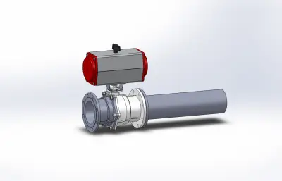 DN200气动球阀模型