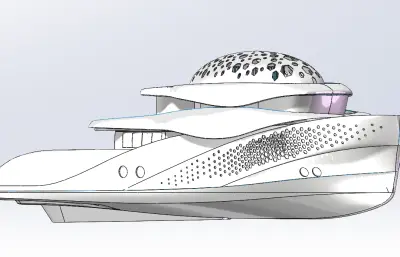 科幻游船，游艇模型