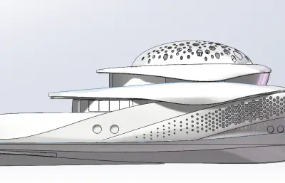 科幻游船，游艇模型