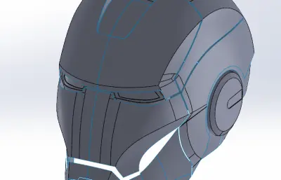 钢铁侠头盔stp模型