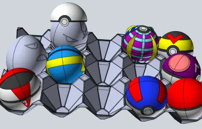 鸡蛋盘中的神奇宝贝球