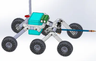 六轮小车结构+人物step模型