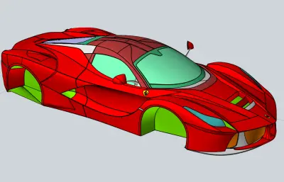 跑车外壳stp模型
