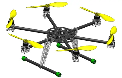 六芯碳纤维直升机 无人机