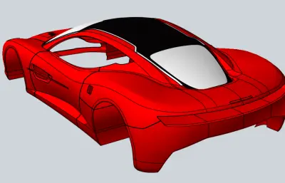 跑车车身外壳stp模型