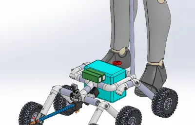六轮小车结构+人物step模型