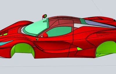 跑车外壳stp模型