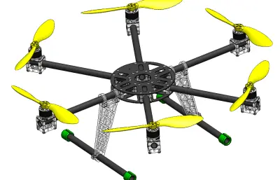 六芯碳纤维直升机 无人机