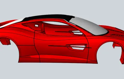 跑车车身外壳stp模型