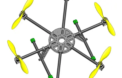 六芯碳纤维直升机 无人机
