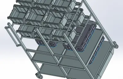 料框放置架小车