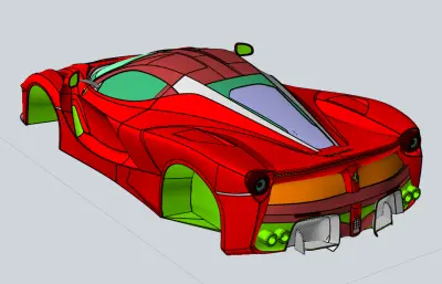 跑车外壳stp模型