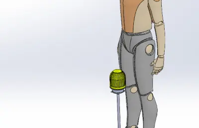 六轮小车结构+人物step模型