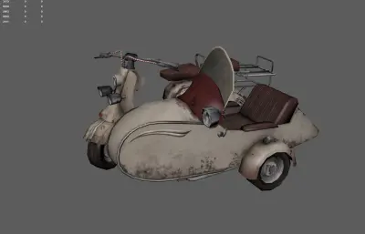 复古带斗摩托车 机车 三蹦子