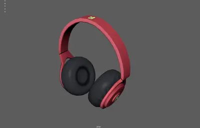 红色听歌耳机 音乐耳机 头戴式耳机