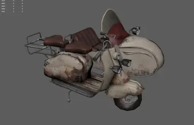 复古带斗摩托车 机车 三蹦子