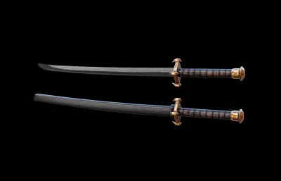 日本刀武器 武士刀 大马士革钢刀