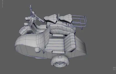 复古带斗摩托车 机车 三蹦子