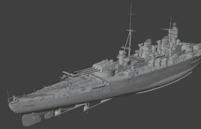 意大利海军up-41战列舰,fbx,obj,stl格式