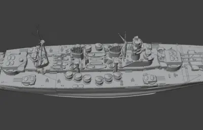 意大利海军up-41战列舰,fbx,obj,stl格式