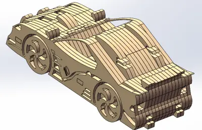 木质拼图之玩具车
