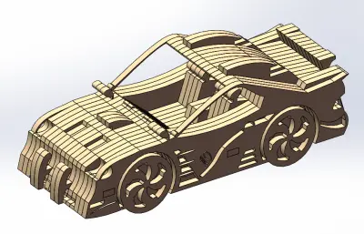 木质拼图之玩具车