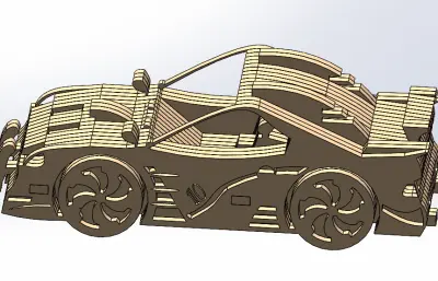 木质拼图之玩具车