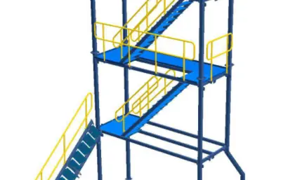 带有可折叠楼梯的平台