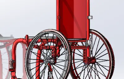 推式轮椅stp模型