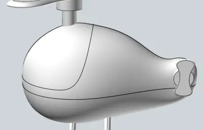 卡通飞机stp模型