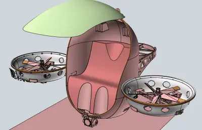 可载人无人机stp模型