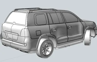 造型吉普汽车stp模型