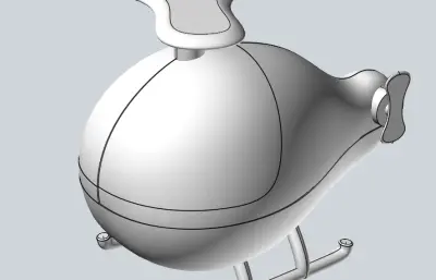 卡通飞机stp模型