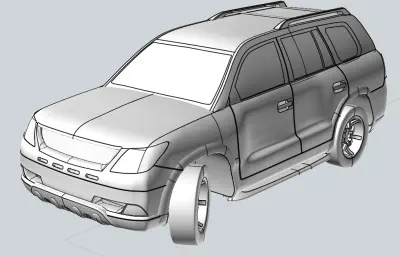 造型吉普汽车stp模型
