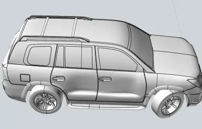 造型吉普汽车stp模型