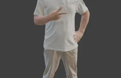 比耶的男人obj模型