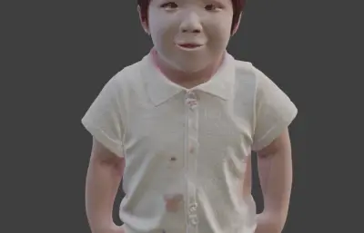 穿轮滑鞋的小女孩obj模型