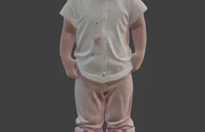 穿轮滑鞋的小女孩obj模型