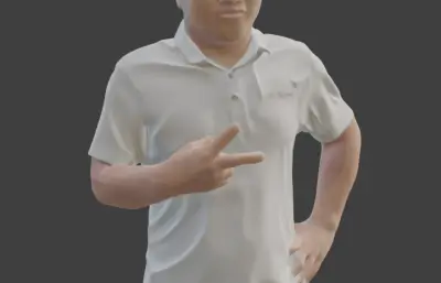 比耶的男人obj模型