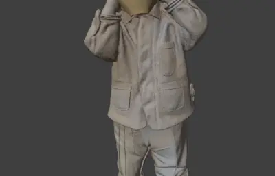 钢协侠面具小女孩obj模型