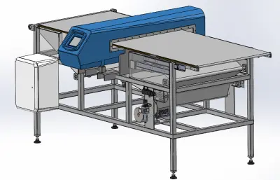 带伸缩功能的输送带金属探测器,无零件