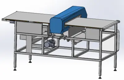带伸缩功能的输送带金属探测器,无零件