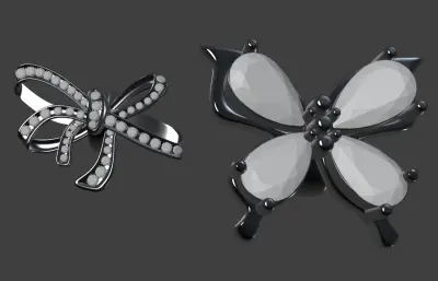 蝴蝶耳饰 蝴蝶戒指