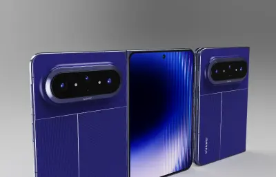 HUAWEI华为Pura X Max手机C4D,KEYSHOT模型