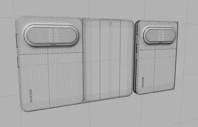 HUAWEI华为Pura X Max手机C4D,KEYSHOT模型